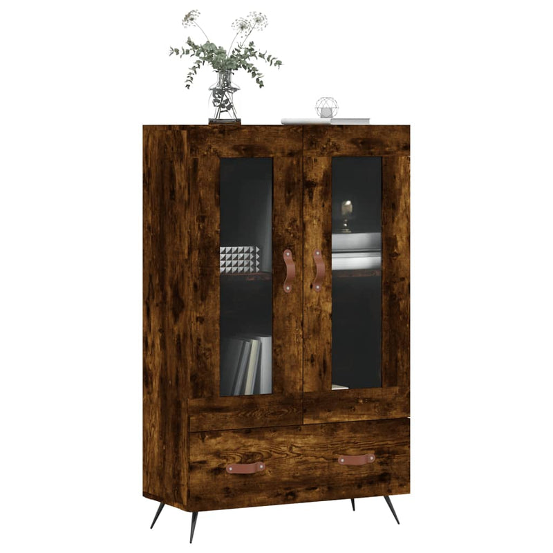 vidaXL füstös tölgy színű szerelt fa magasszekrény 69,5 x 31 x 115 cm