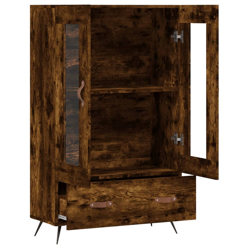 vidaXL füstös tölgy színű szerelt fa magasszekrény 69,5 x 31 x 115 cm