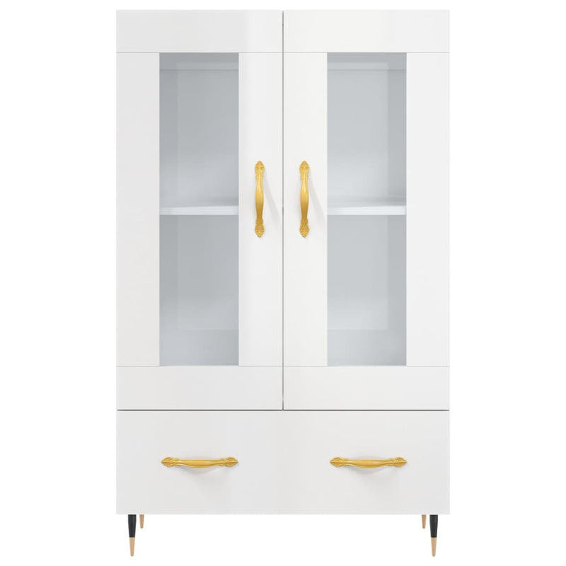 vidaXL magasfényű fehér szerelt fa magasszekrény 69,5 x 31 x 115 cm