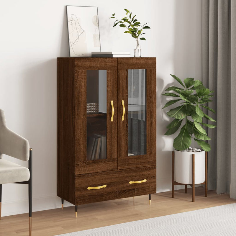 vidaXL barna tölgyszínű szerelt fa magasszekrény 69,5 x 31 x 115 cm