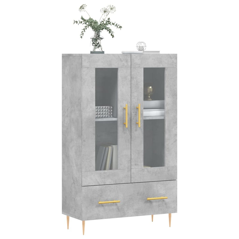 vidaXL betonszürke szerelt fa magasszekrény 69,5 x 31 x 115 cm
