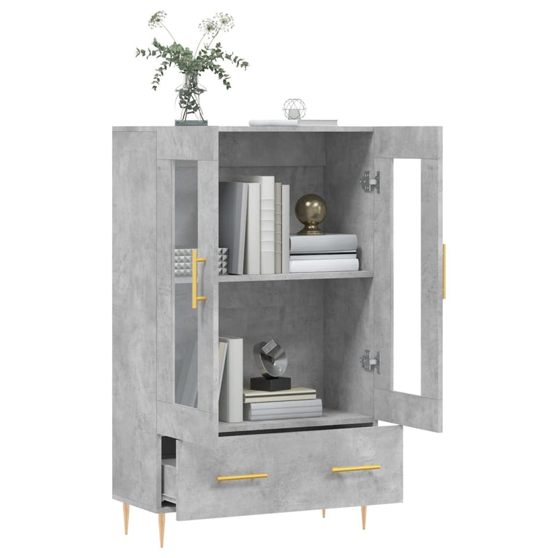 vidaXL betonszürke szerelt fa magasszekrény 69,5 x 31 x 115 cm