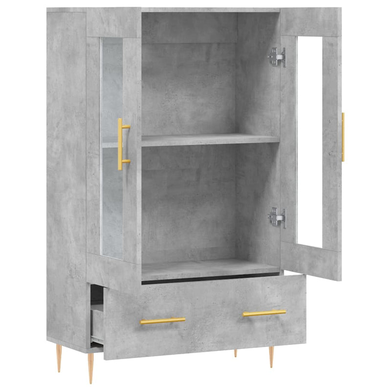 vidaXL betonszürke szerelt fa magasszekrény 69,5 x 31 x 115 cm