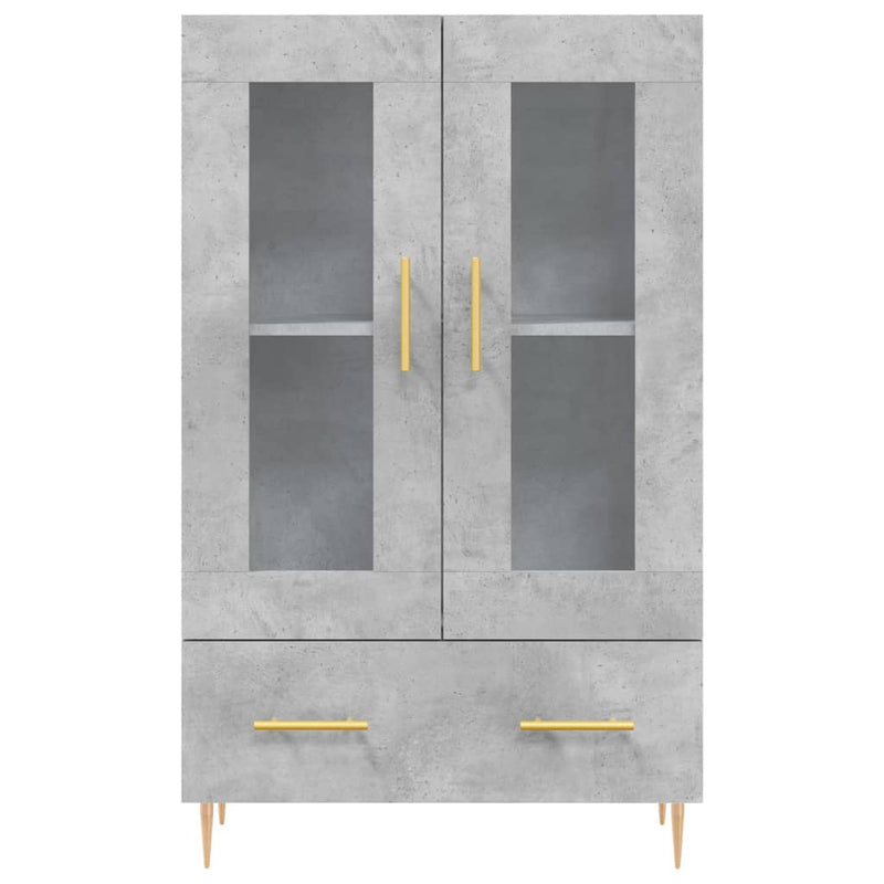 vidaXL betonszürke szerelt fa magasszekrény 69,5 x 31 x 115 cm