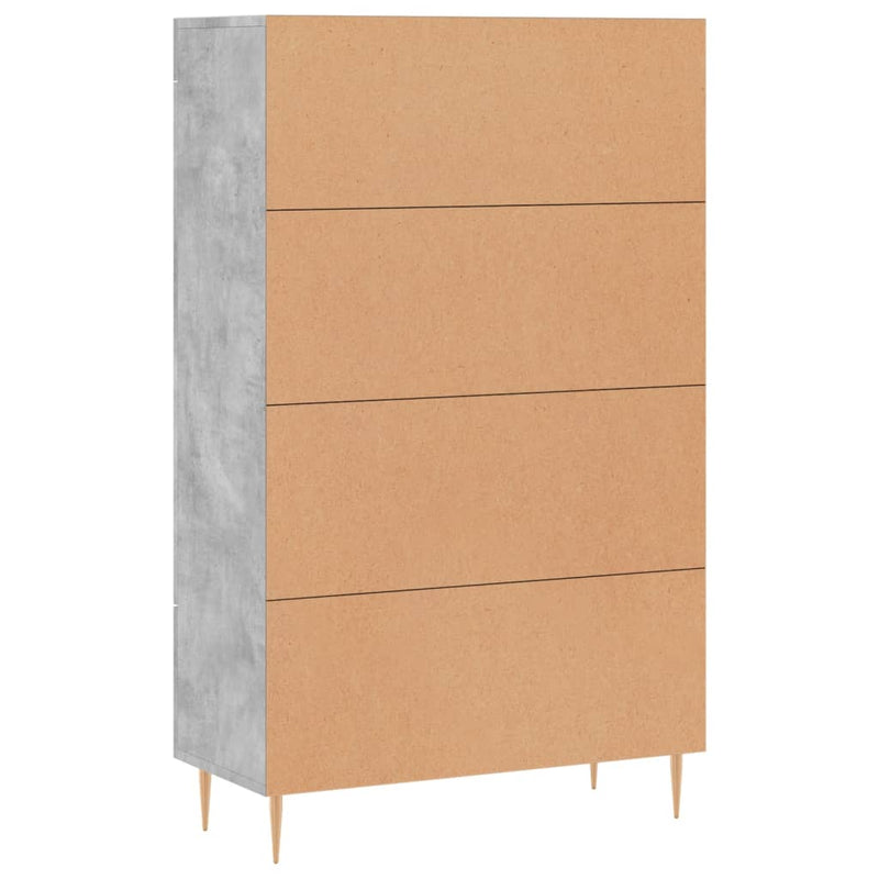 vidaXL betonszürke szerelt fa magasszekrény 69,5 x 31 x 115 cm