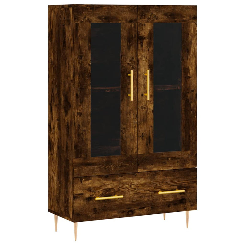 vidaXL füstös tölgy színű szerelt fa magasszekrény 69,5 x 31 x 115 cm