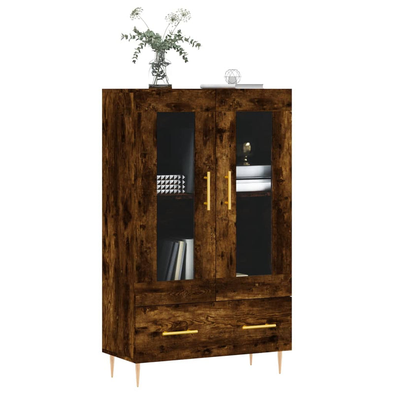 vidaXL füstös tölgy színű szerelt fa magasszekrény 69,5 x 31 x 115 cm