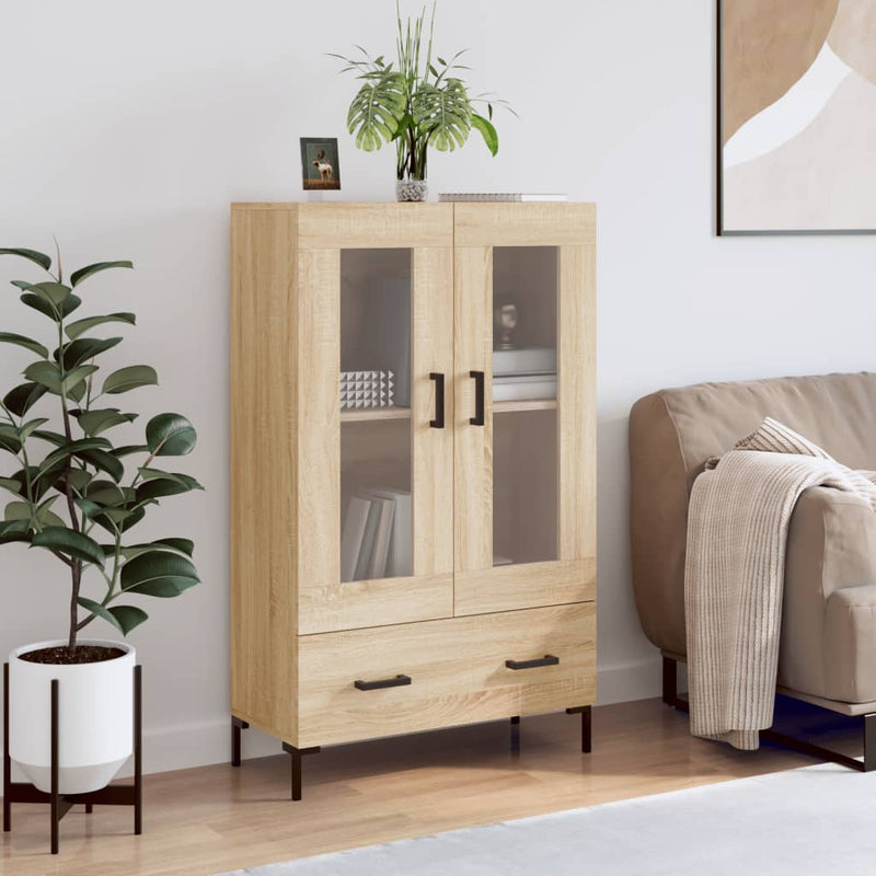 vidaXL sonoma tölgy színű szerelt fa magasszekrény 69,5 x 31 x 115 cm