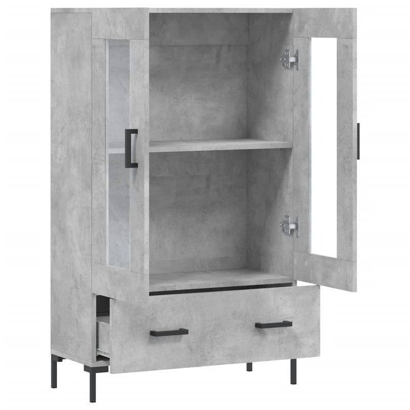 vidaXL betonszürke szerelt fa magasszekrény 69,5 x 31 x 115 cm