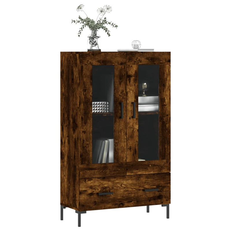vidaXL füstös tölgy színű szerelt fa magasszekrény 69,5 x 31 x 115 cm