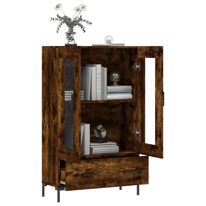 vidaXL füstös tölgy színű szerelt fa magasszekrény 69,5 x 31 x 115 cm