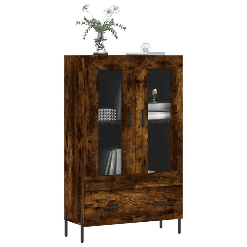 vidaXL füstös tölgy színű szerelt fa magasszekrény 69,5 x 31 x 115 cm