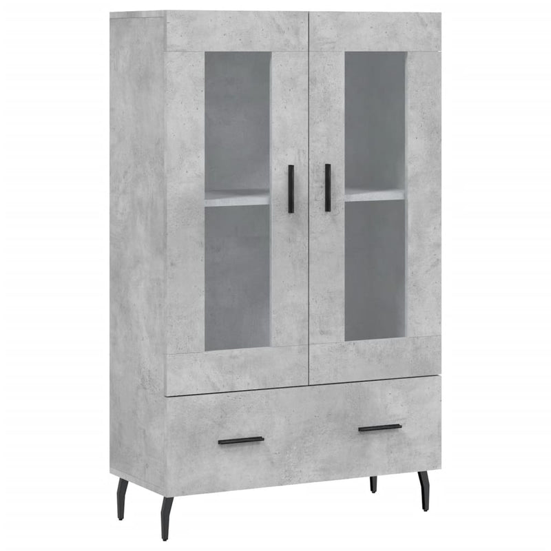 vidaXL betonszürke szerelt fa magasszekrény 69,5 x 31 x 115 cm