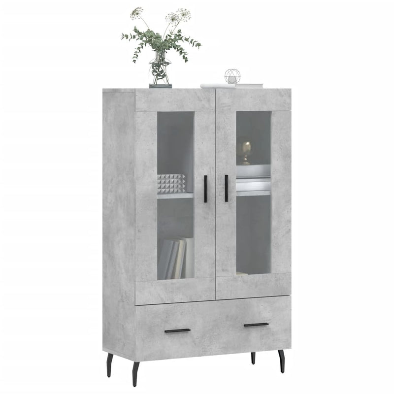 vidaXL betonszürke szerelt fa magasszekrény 69,5 x 31 x 115 cm