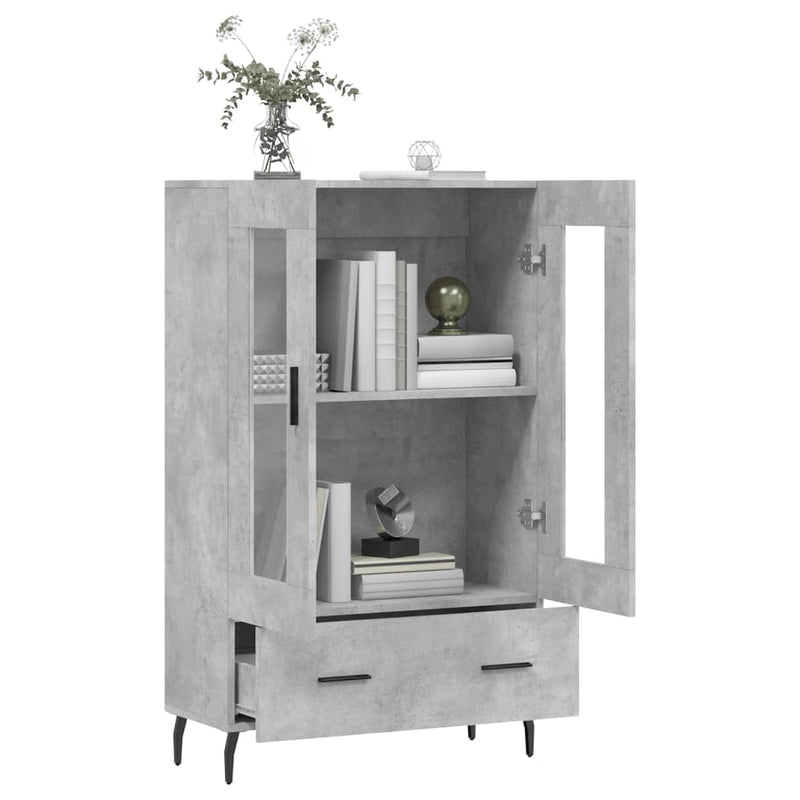 vidaXL betonszürke szerelt fa magasszekrény 69,5 x 31 x 115 cm