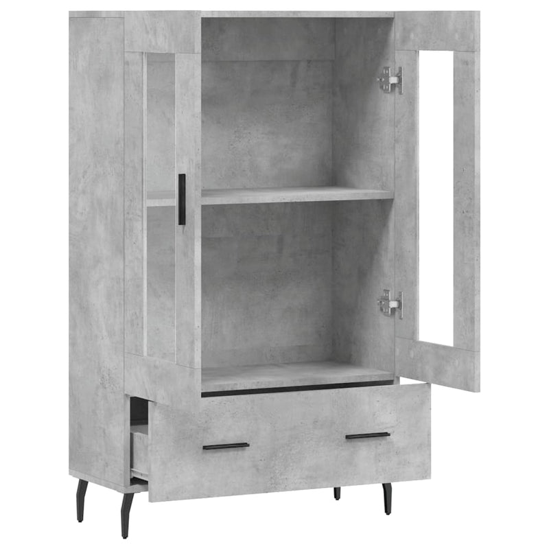 vidaXL betonszürke szerelt fa magasszekrény 69,5 x 31 x 115 cm