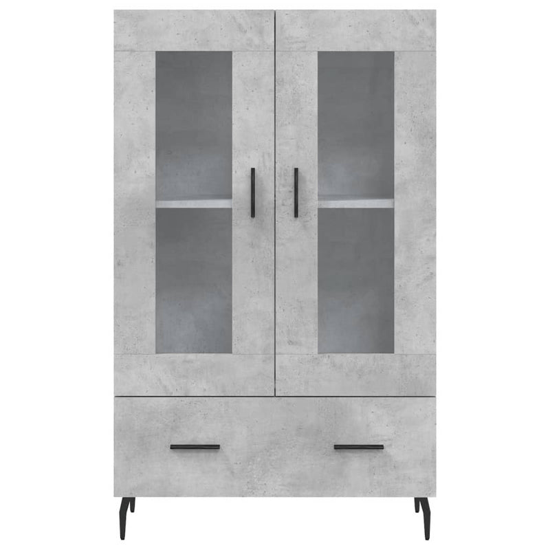 vidaXL betonszürke szerelt fa magasszekrény 69,5 x 31 x 115 cm