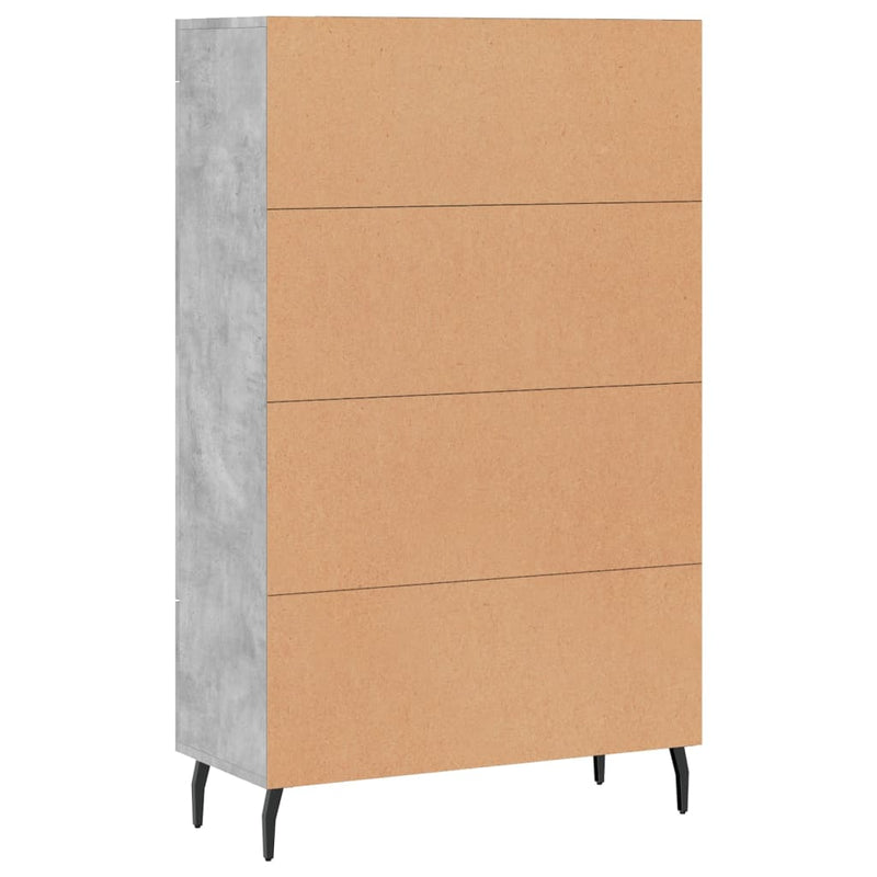 vidaXL betonszürke szerelt fa magasszekrény 69,5 x 31 x 115 cm