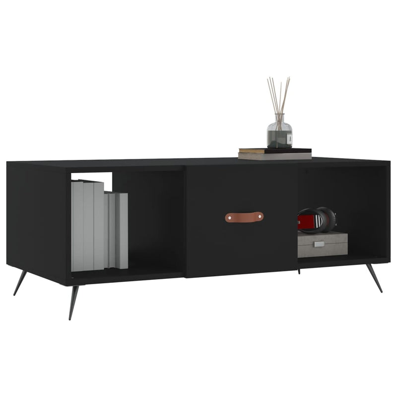 vidaXL fekete szerelt fa dohányzóasztal 102 x 50 x 40 cm