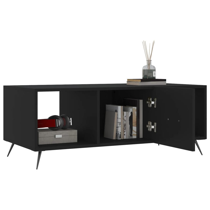 vidaXL fekete szerelt fa dohányzóasztal 102 x 50 x 40 cm