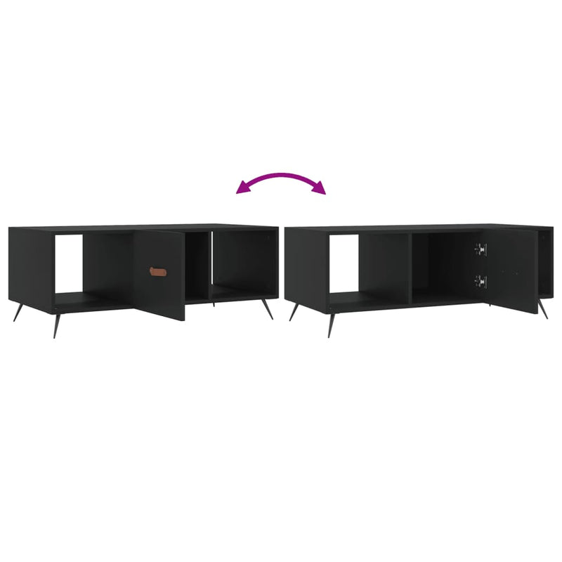 vidaXL fekete szerelt fa dohányzóasztal 102 x 50 x 40 cm