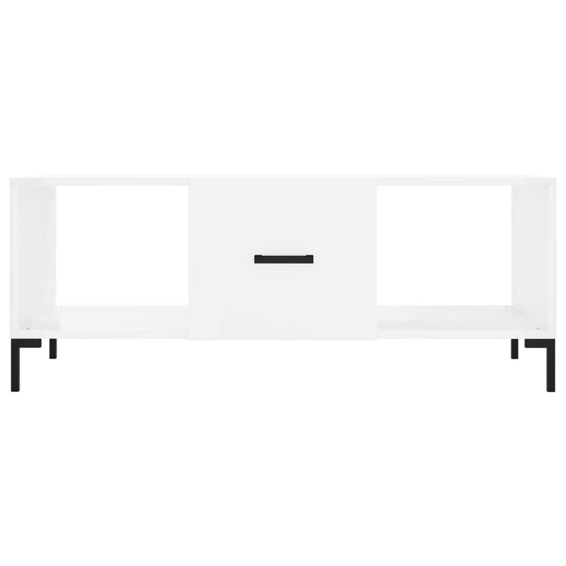 vidaXL magasfényű fehér szerelt fa dohányzóasztal 102 x 50 x 40 cm