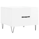 vidaXL 2 db magasfényű fehér szerelt fa dohányzóasztal 50 x 50 x 40 cm