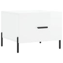 vidaXL 2 db magasfényű fehér szerelt fa dohányzóasztal 50 x 50 x 40 cm