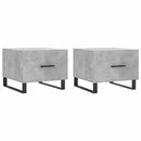 vidaXL 2 db betonszürke szerelt fa dohányzóasztal 50 x 50 x 40 cm