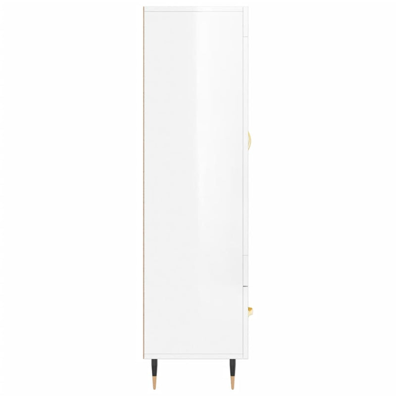 vidaXL magasfényű fehér szerelt fa magasszekrény 69,5 x 31 x 115 cm