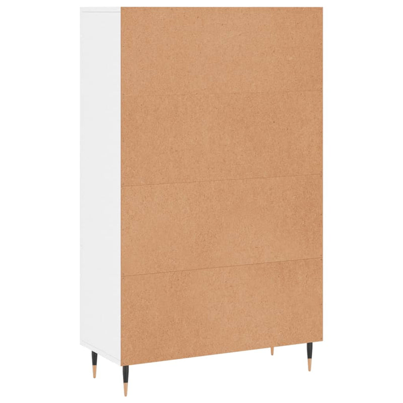vidaXL magasfényű fehér szerelt fa magasszekrény 69,5 x 31 x 115 cm
