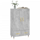 vidaXL betonszürke szerelt fa magasszekrény 69,5 x 31 x 115 cm