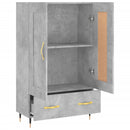 vidaXL betonszürke szerelt fa magasszekrény 69,5 x 31 x 115 cm