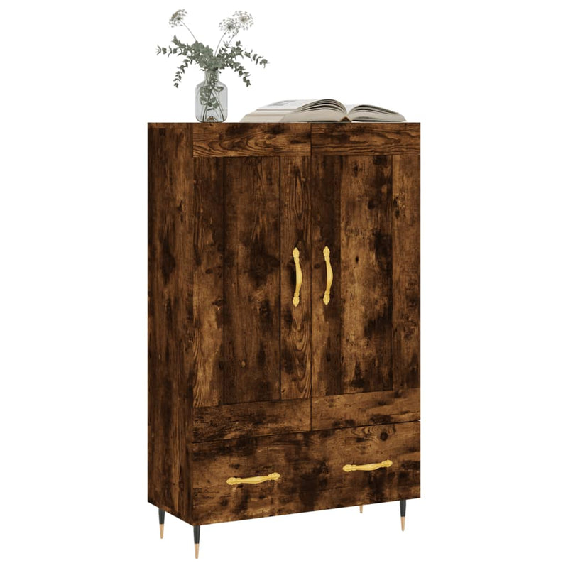 vidaXL füstös tölgy színű szerelt fa magasszekrény 69,5 x 31 x 115 cm