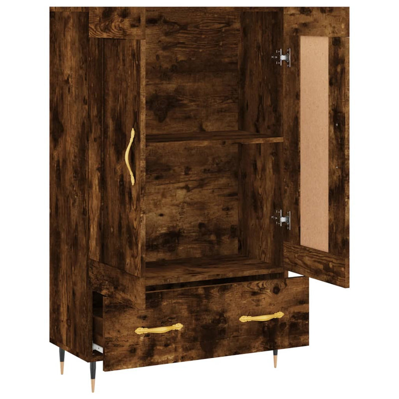 vidaXL füstös tölgy színű szerelt fa magasszekrény 69,5 x 31 x 115 cm