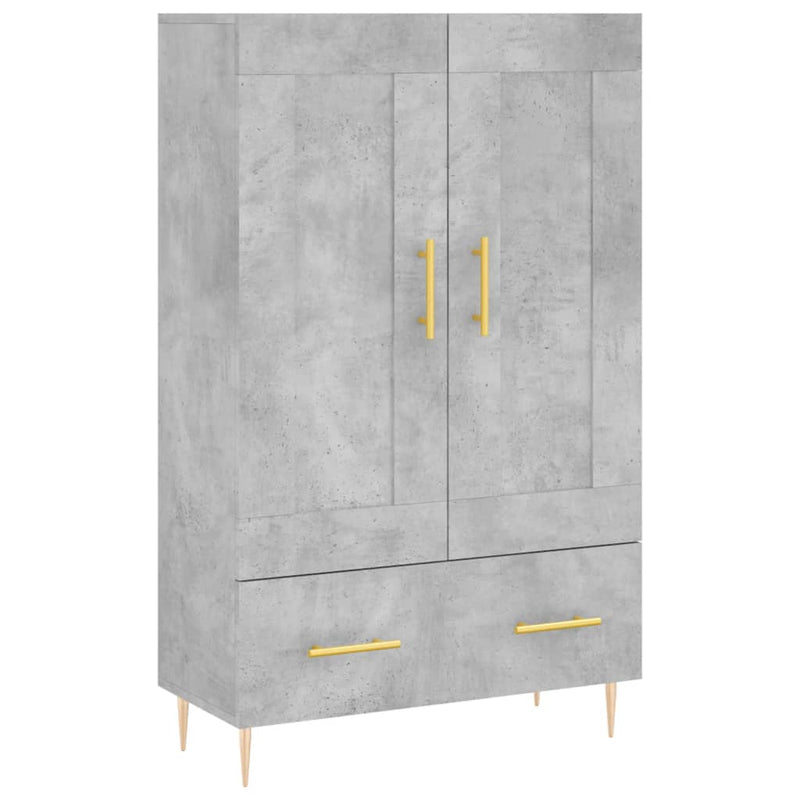 vidaXL betonszürke szerelt fa magasszekrény 69,5 x 31 x 115 cm