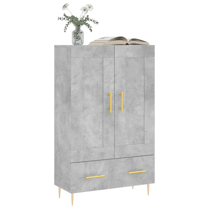 vidaXL betonszürke szerelt fa magasszekrény 69,5 x 31 x 115 cm