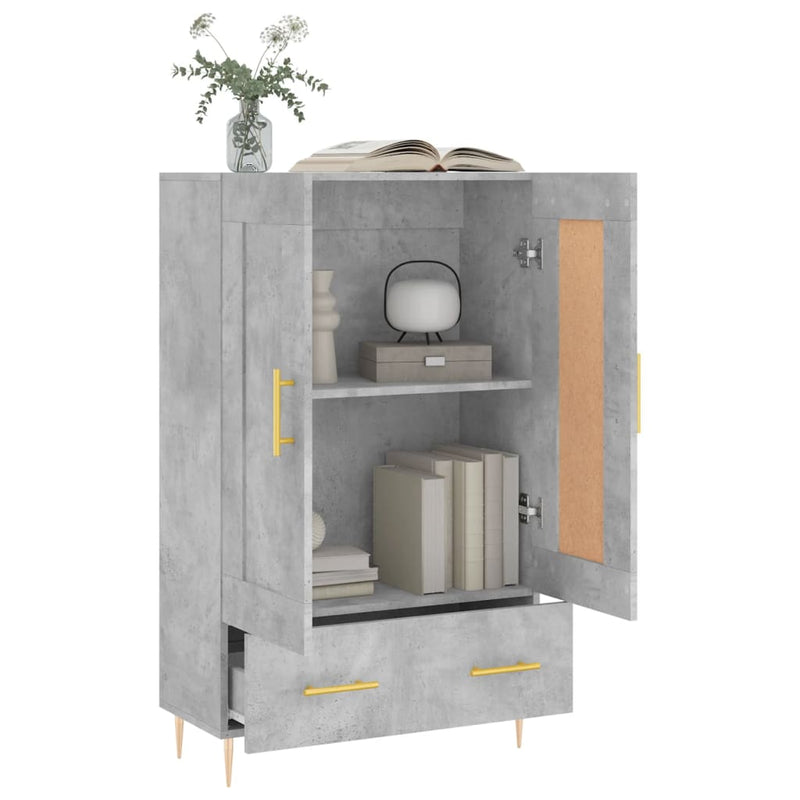 vidaXL betonszürke szerelt fa magasszekrény 69,5 x 31 x 115 cm
