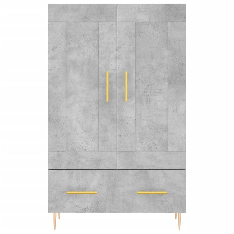 vidaXL betonszürke szerelt fa magasszekrény 69,5 x 31 x 115 cm
