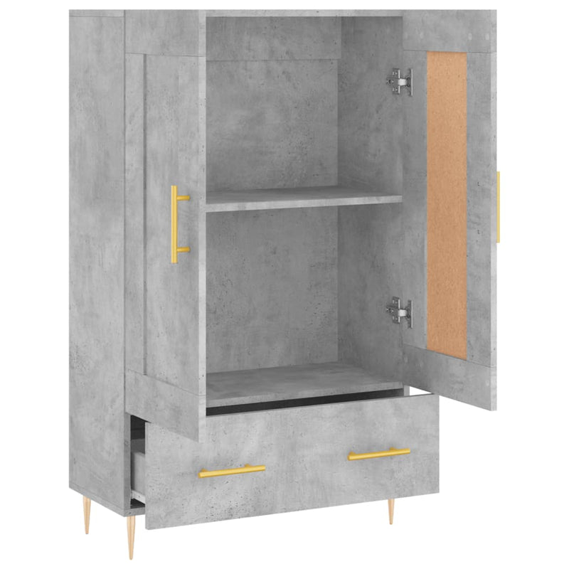 vidaXL betonszürke szerelt fa magasszekrény 69,5 x 31 x 115 cm