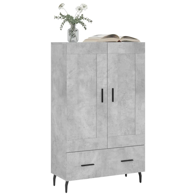 vidaXL betonszürke szerelt fa magasszekrény 69,5 x 31 x 115 cm