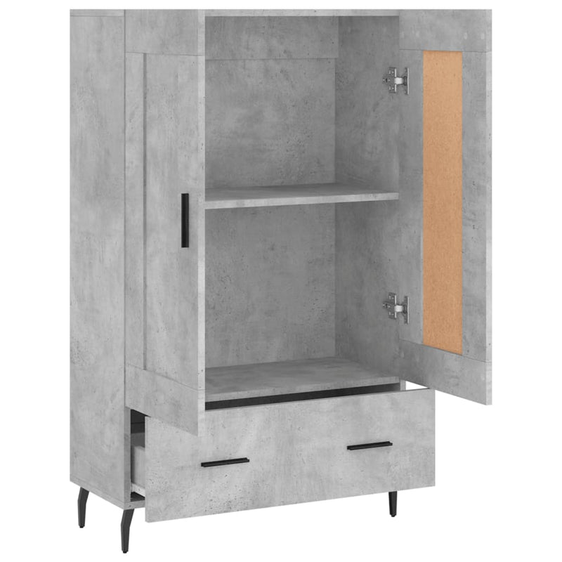 vidaXL betonszürke szerelt fa magasszekrény 69,5 x 31 x 115 cm