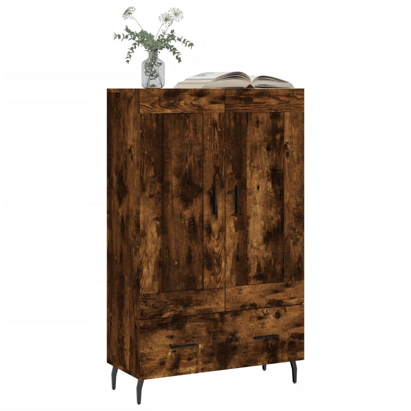 vidaXL füstös tölgy színű szerelt fa magasszekrény 69,5 x 31 x 115 cm