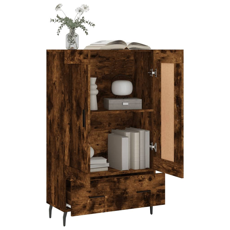 vidaXL füstös tölgy színű szerelt fa magasszekrény 69,5 x 31 x 115 cm