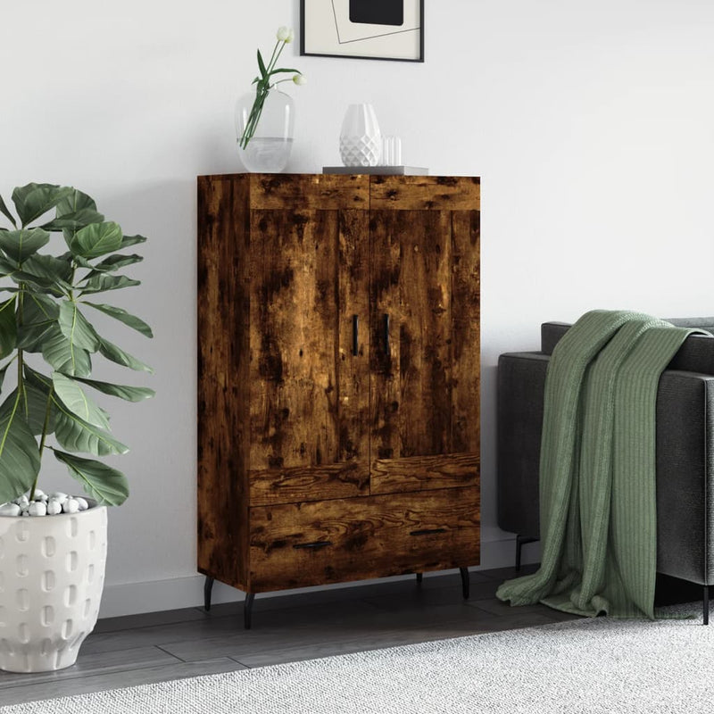 vidaXL füstös tölgy színű szerelt fa magasszekrény 69,5 x 31 x 115 cm