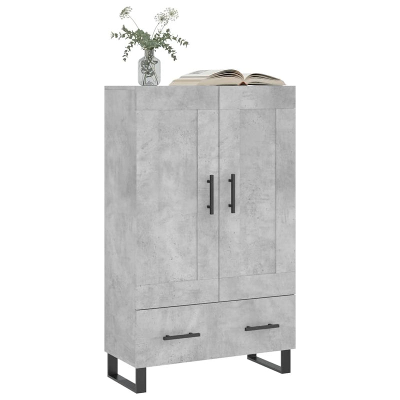 vidaXL betonszürke szerelt fa magasszekrény 69,5 x 31 x 115 cm