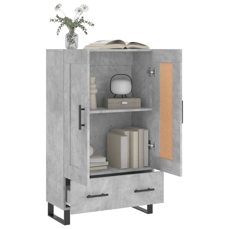 vidaXL betonszürke szerelt fa magasszekrény 69,5 x 31 x 115 cm
