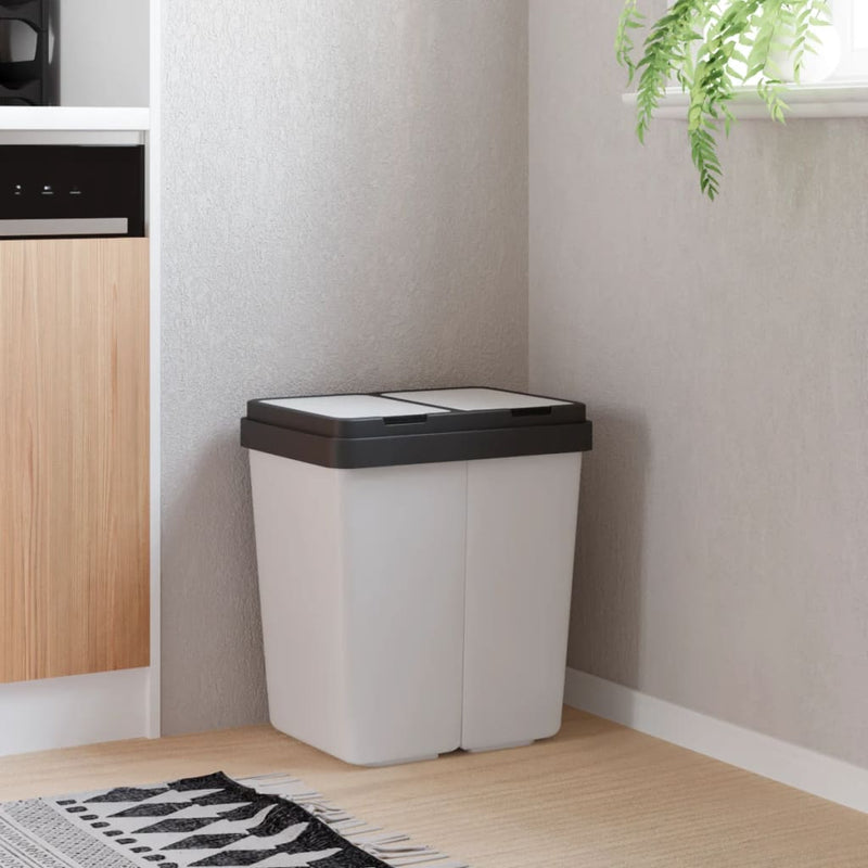 vidaXL fehér dupla szemeteskuka 2x25 L