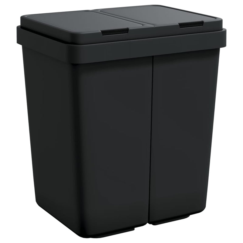 vidaXL antracitszürke dupla szemeteskuka 2x25 L