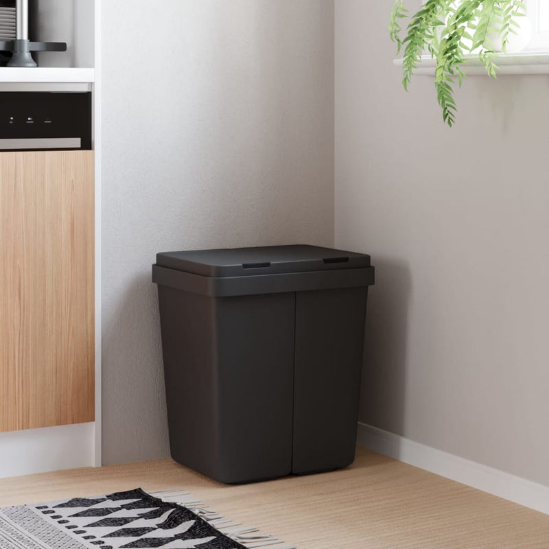 vidaXL antracitszürke dupla szemeteskuka 2x25 L